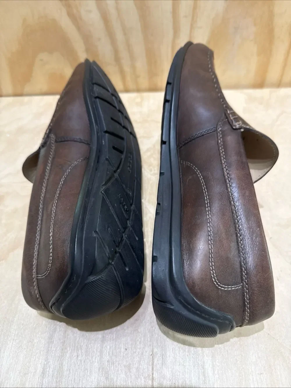 ECCO Men’s Brown Leather Slip-on Loafers Driving Shoes Size 10 1/2 ,EU 44